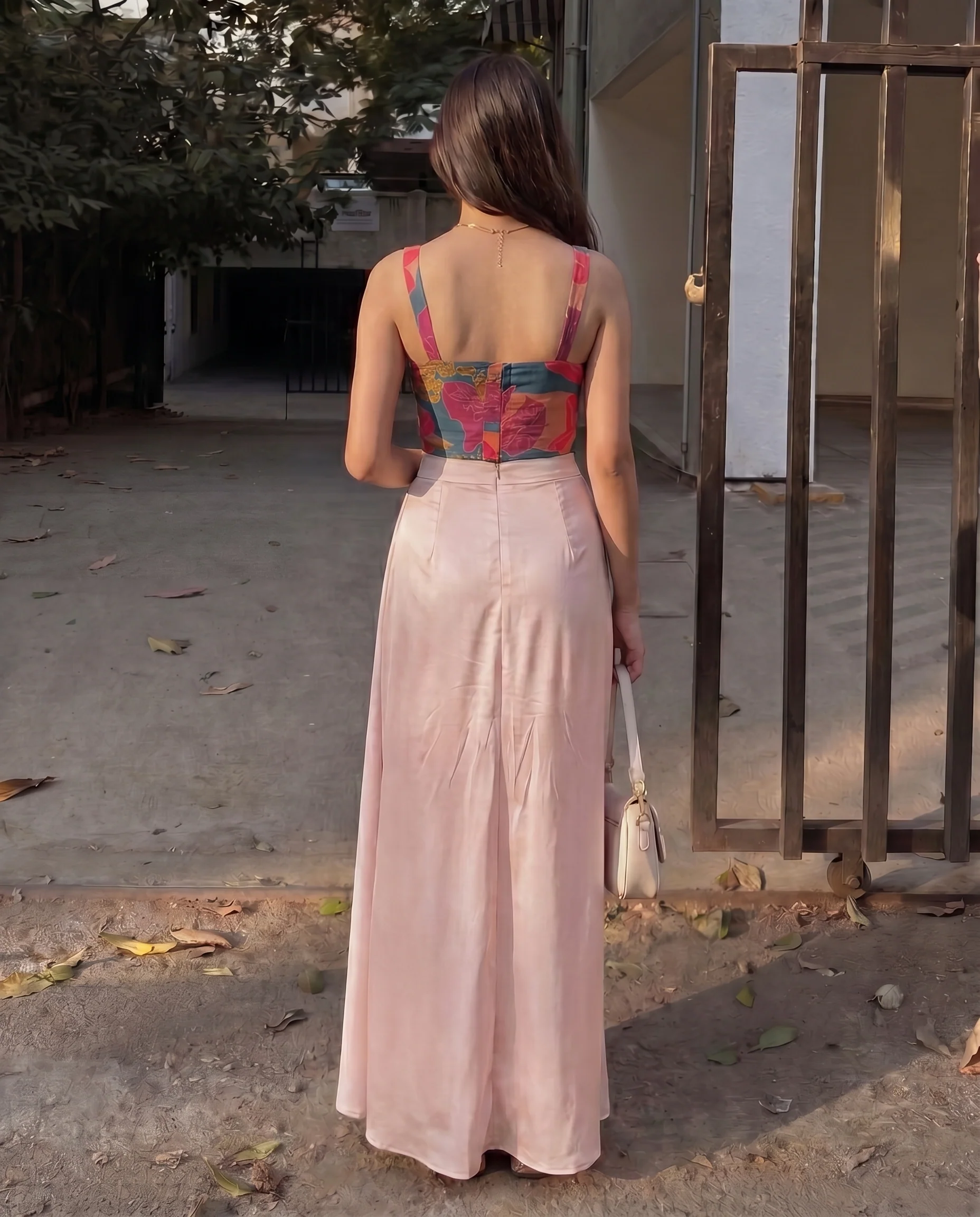 Abstract Bustier Top and Pleated Skirt Coord Set - Image 4