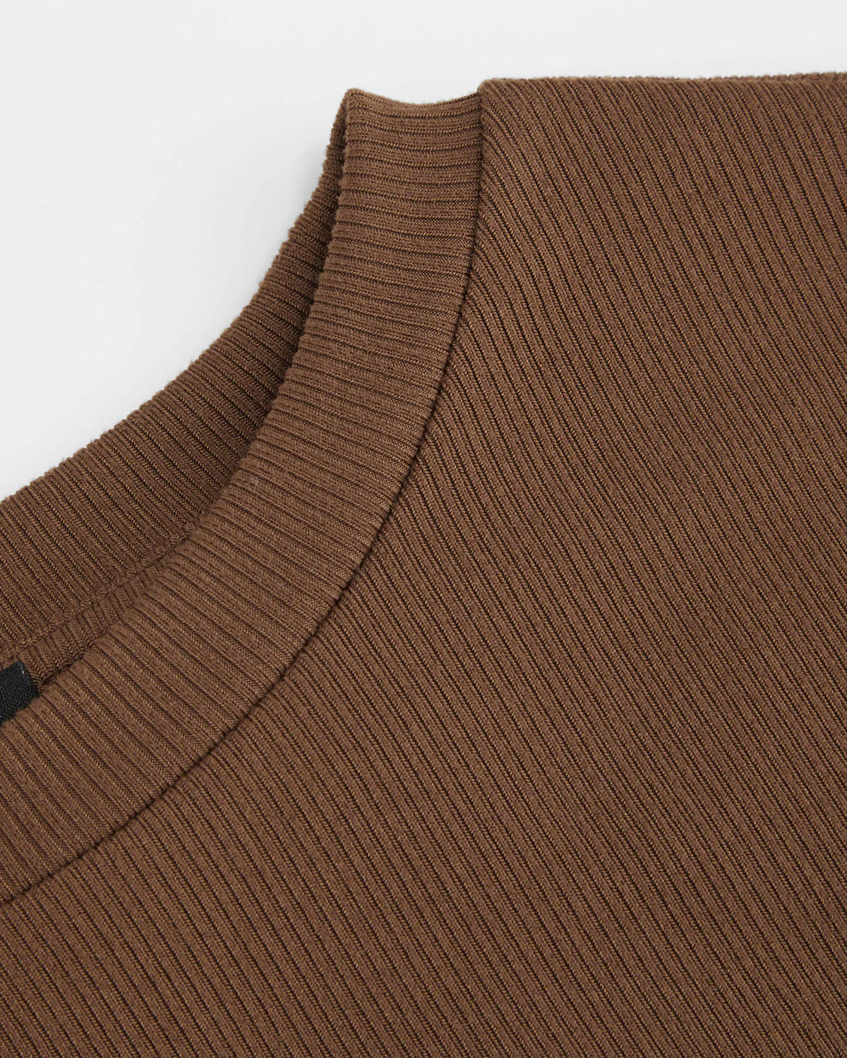 Asymmetric Button Up Brown Ribbed Top - Image 5