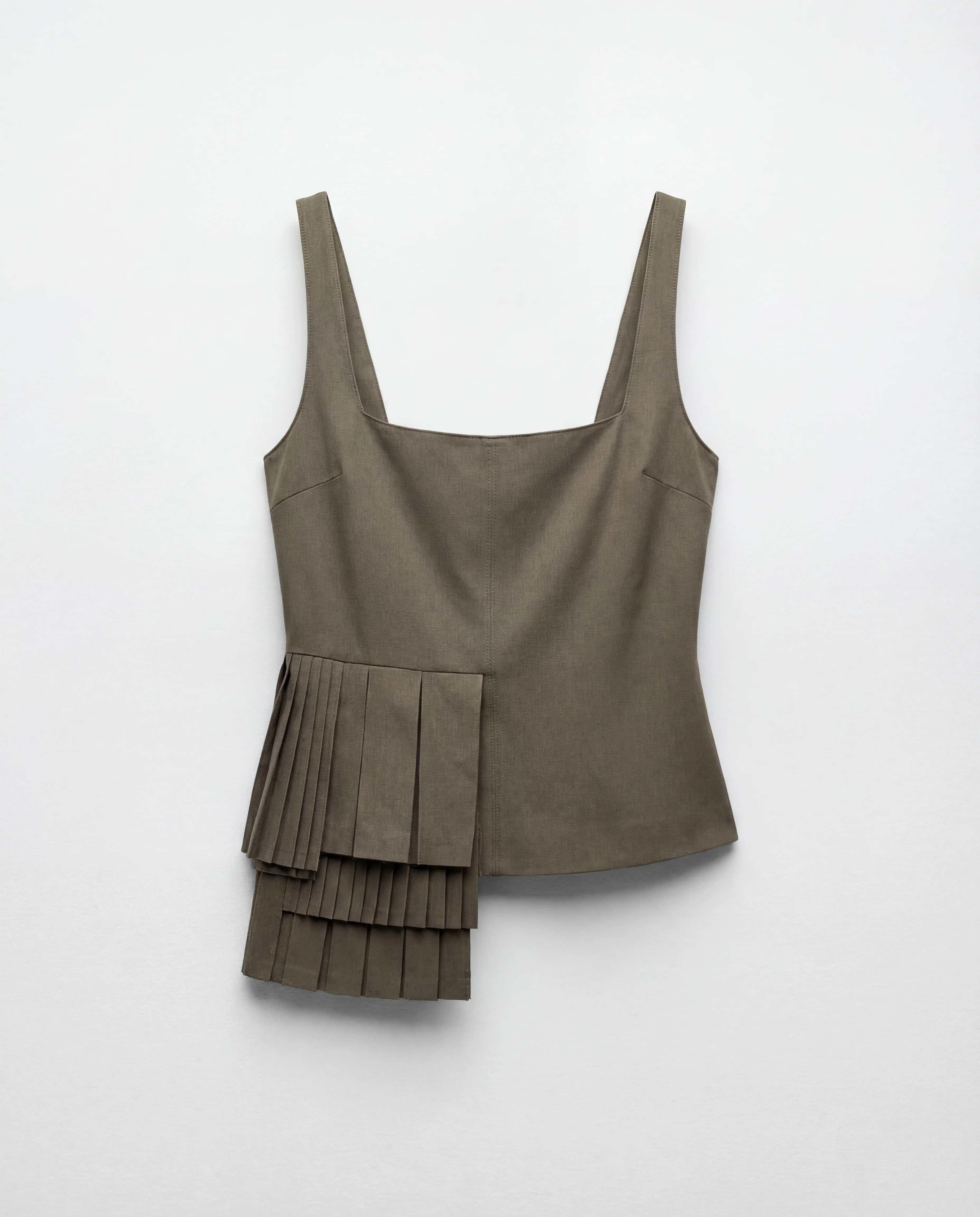 Asymmetrical Pleated Cotton Top - Image 5