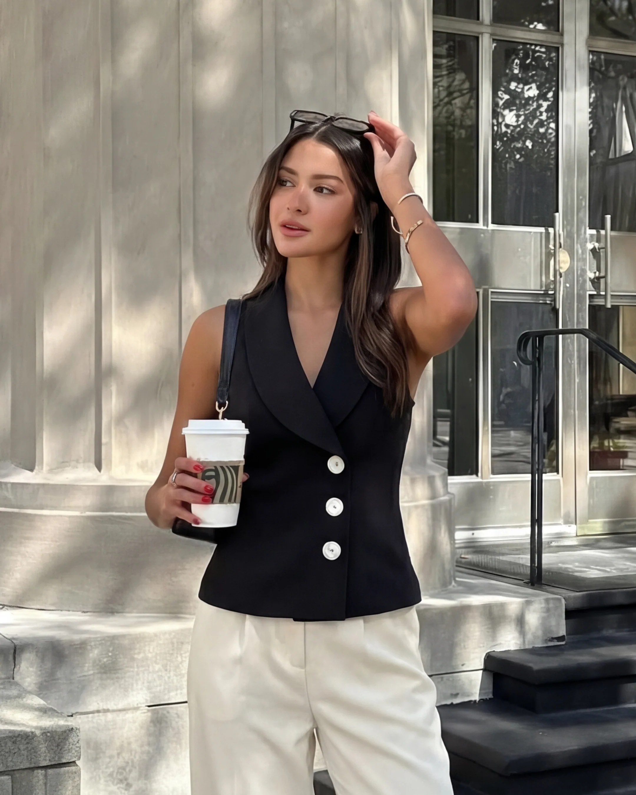 Asymmetrical Scoop Neckline Waist Coat