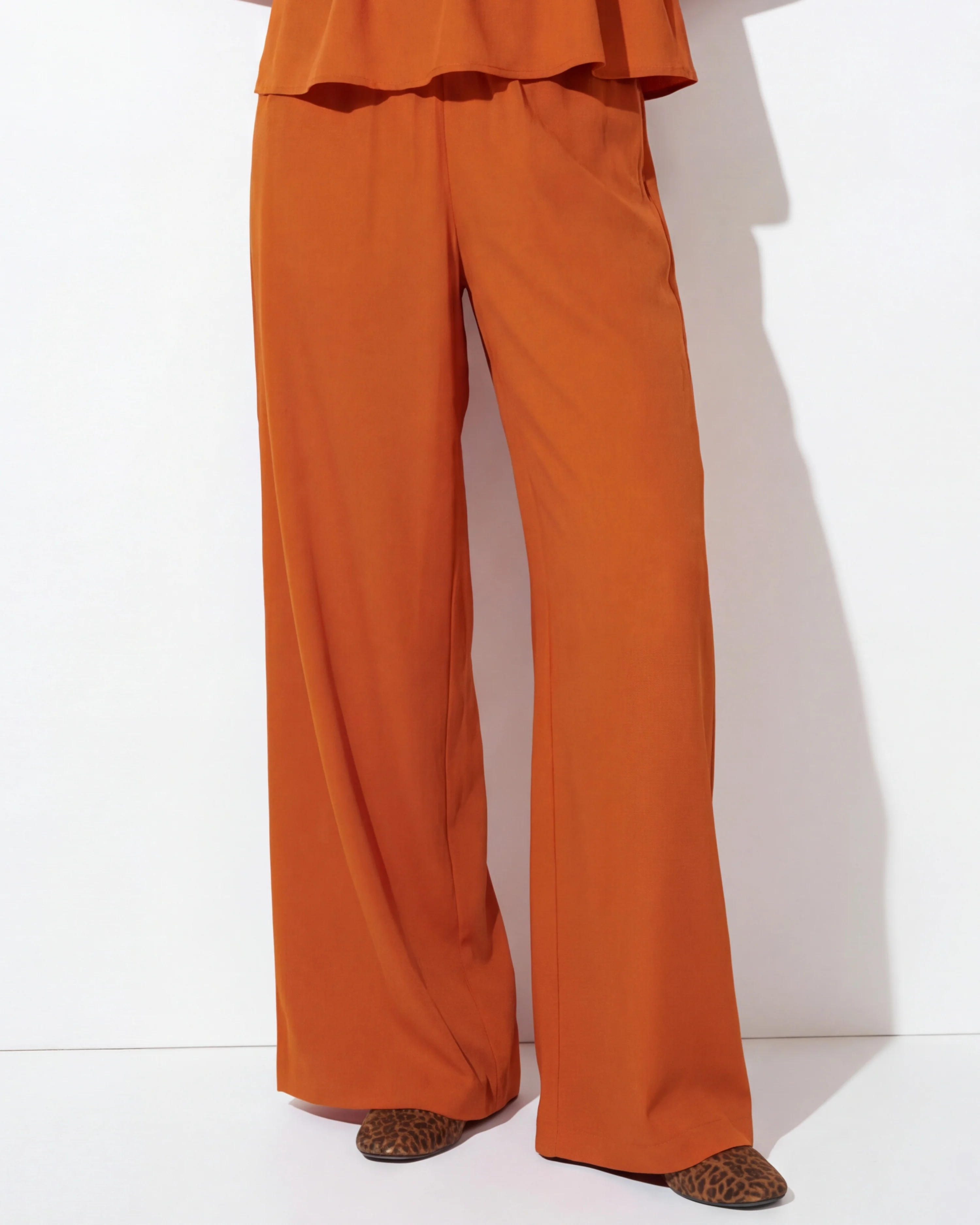 Burnt Orange Bandeau Top And Pants Co Ord Set - Image 4