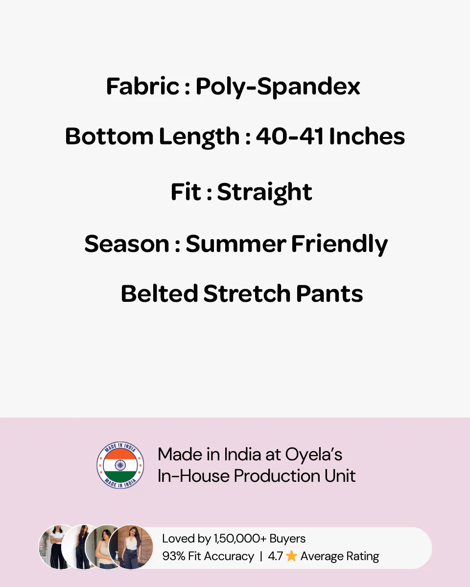 Tapered Stretch Pants With Belt Beige - Image 5