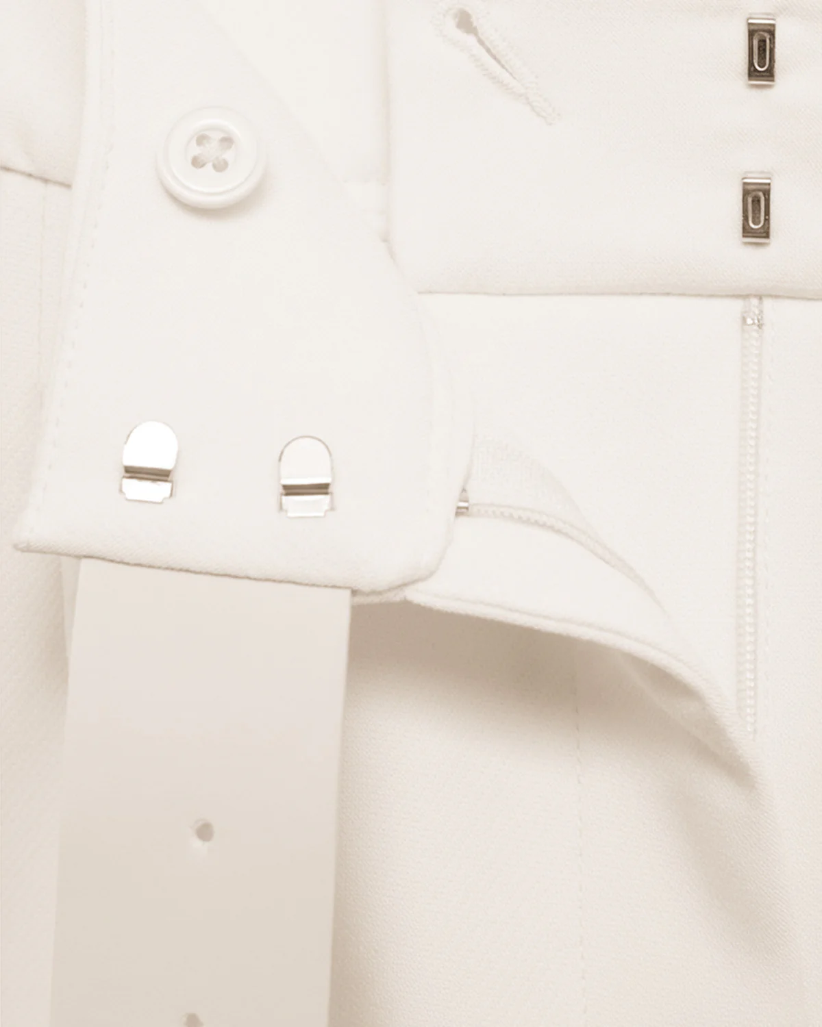 Belted White Straight Fit Trouser - Image 6