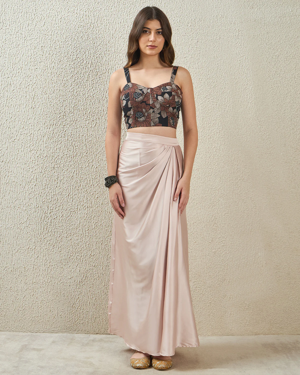 Black Floral Print Bustier Top - Image 6