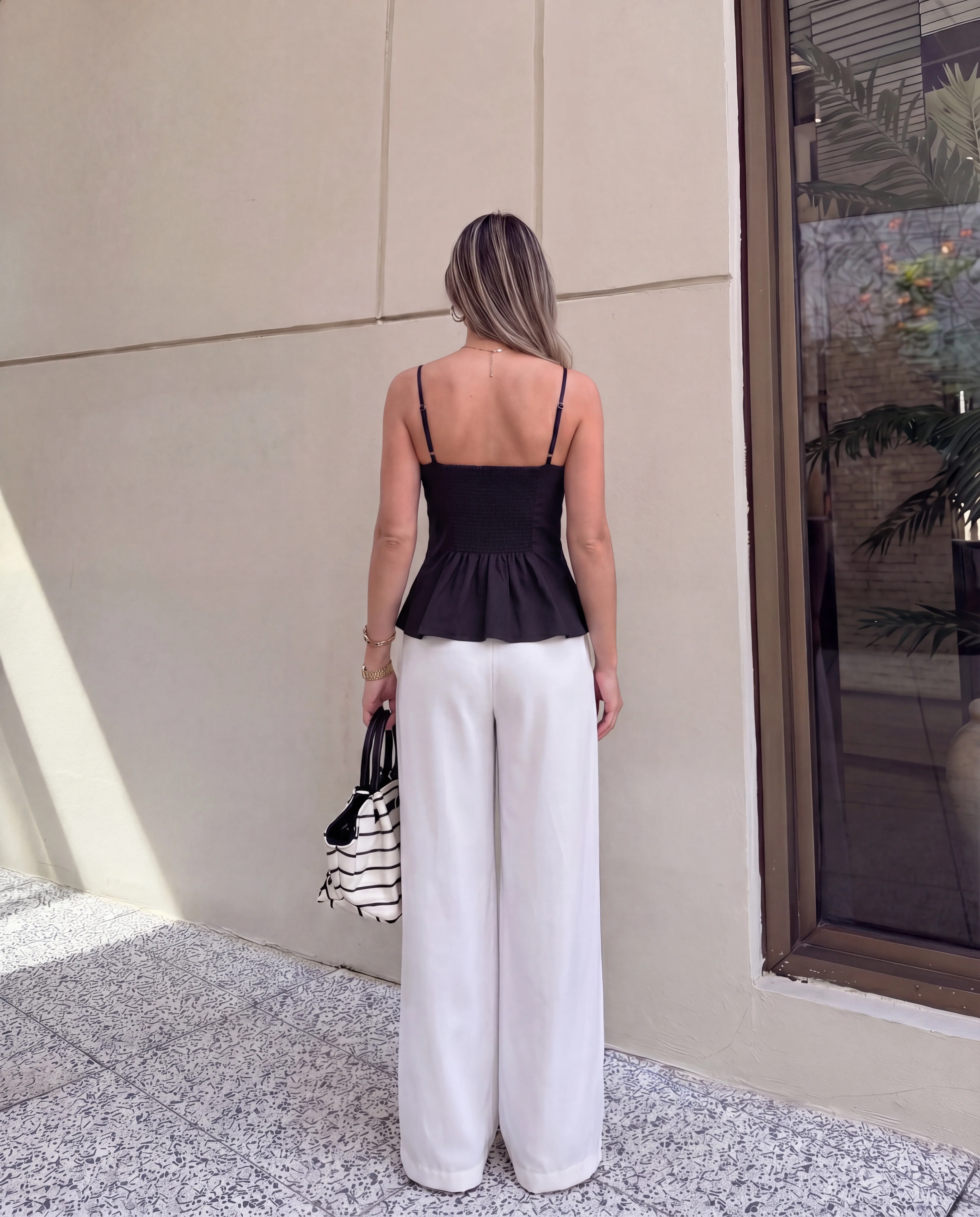Black Lace Detail Camisole Top - Image 3