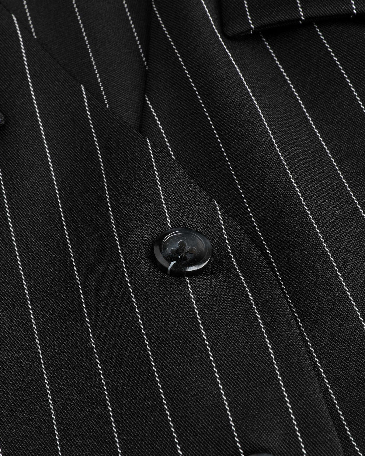Black Pinstripes Notch Hem Vest - Image 8