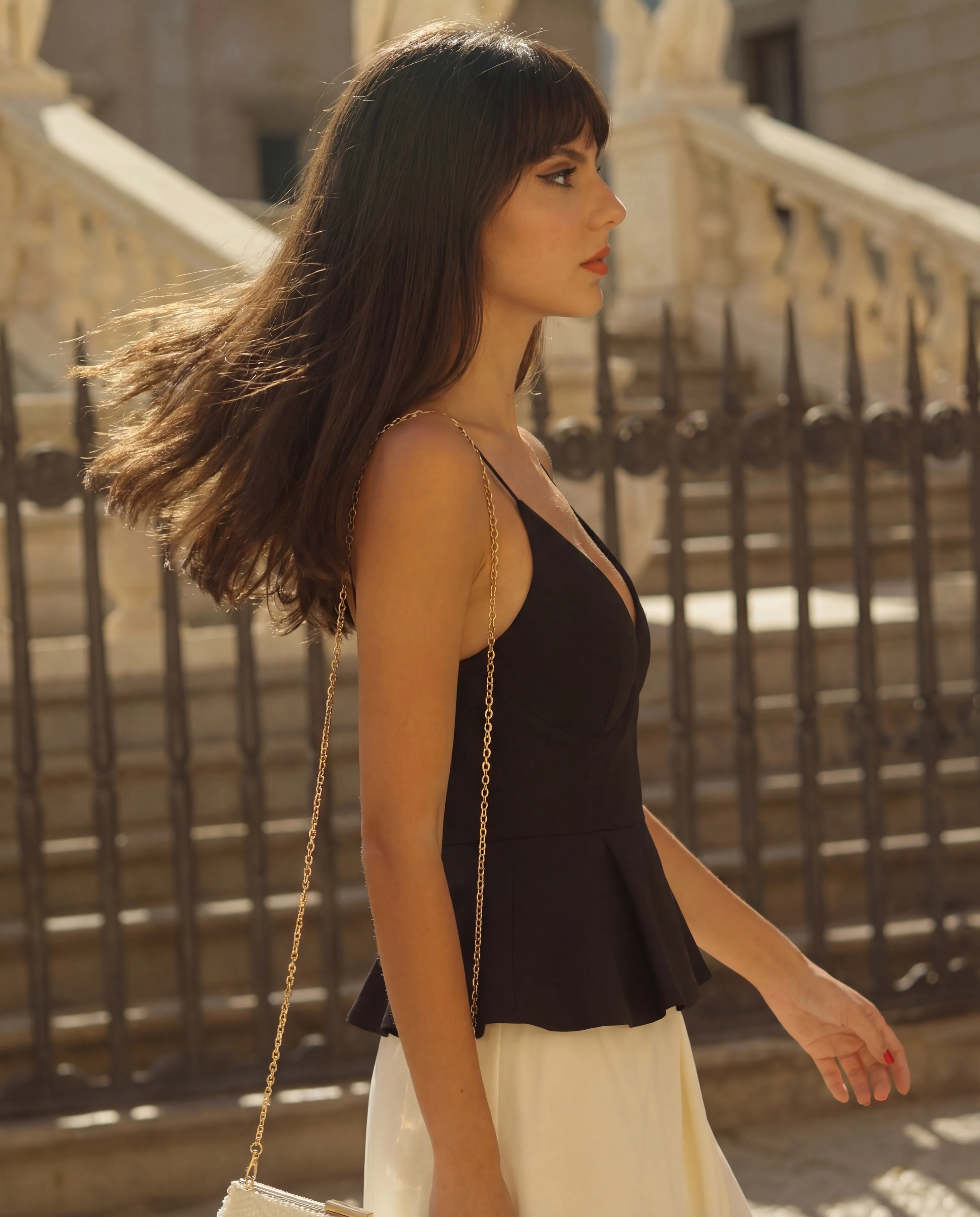 Black Spaghetti Cotton Top - Image 3