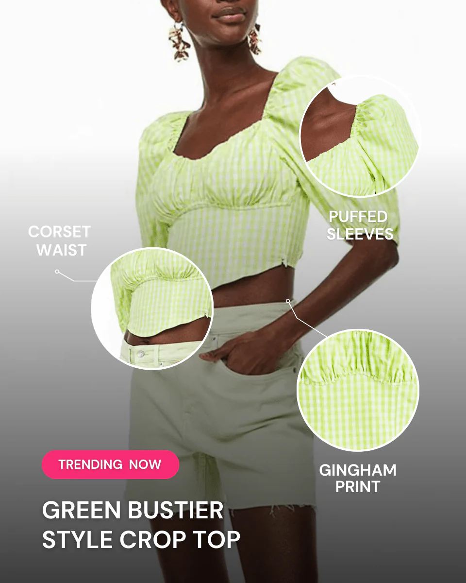 Green Bustier Style Corset Top - Image 5