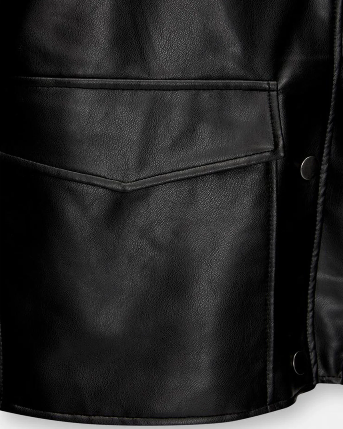 Button Down Faux Leather Jacket - Image 6