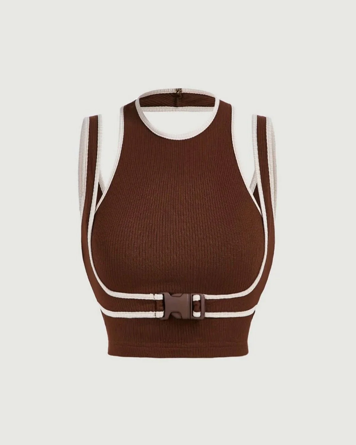 Contrast Binding Buckled Tank Top - Image 2