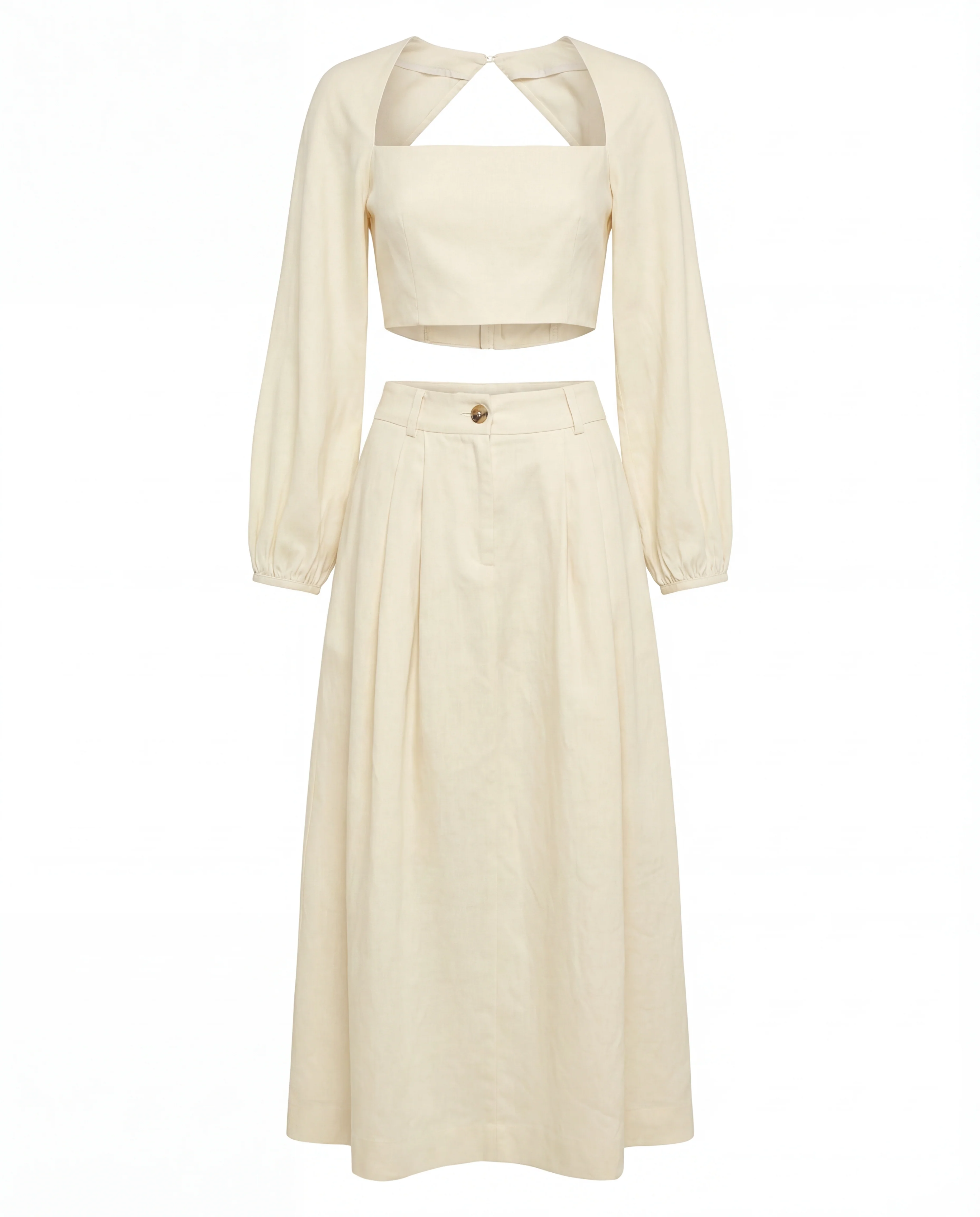 Ivory Co-Ord Set With Billowy Silhouette - Image 5