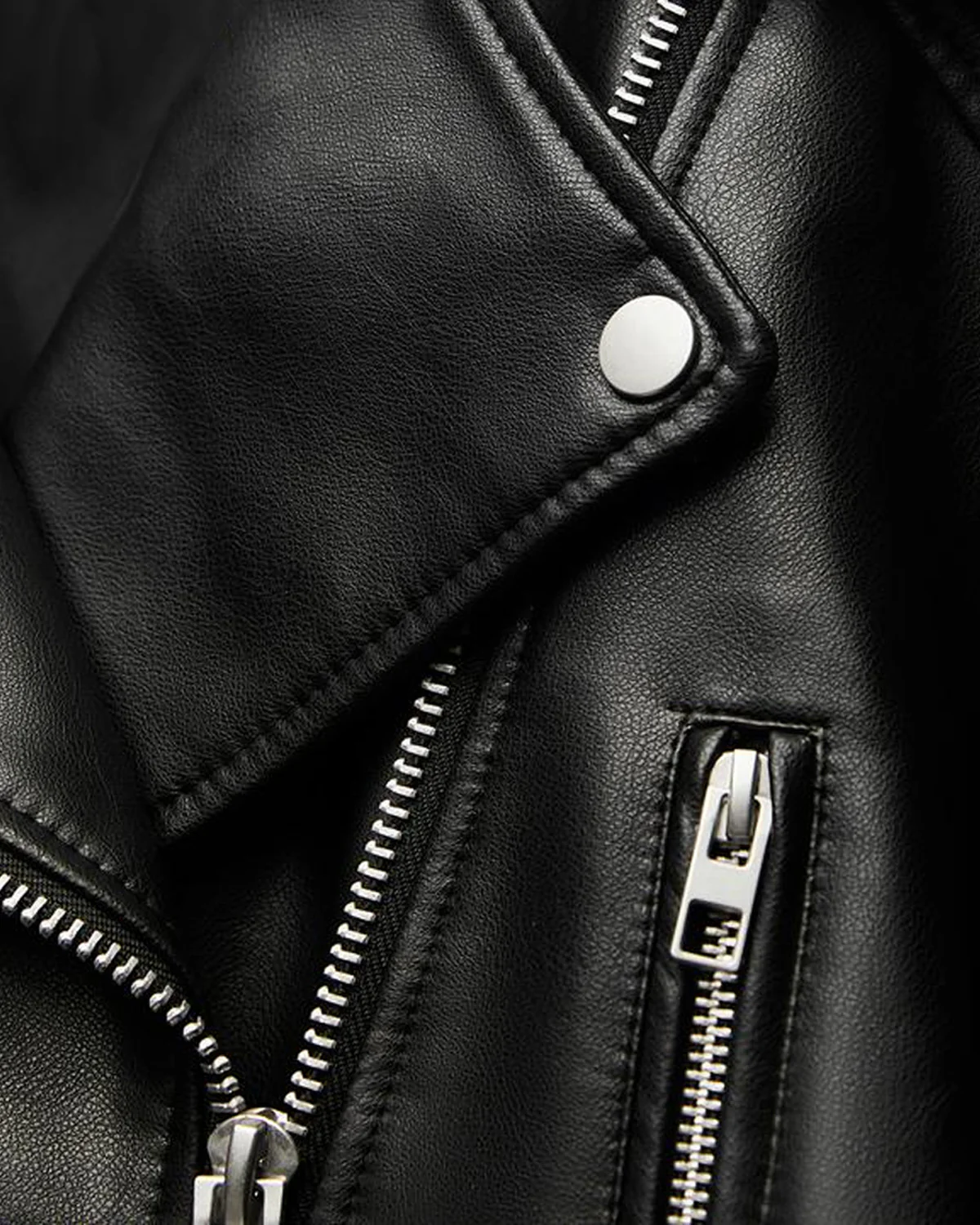 Double Breasted Biker Jacket with Belt - Image 7