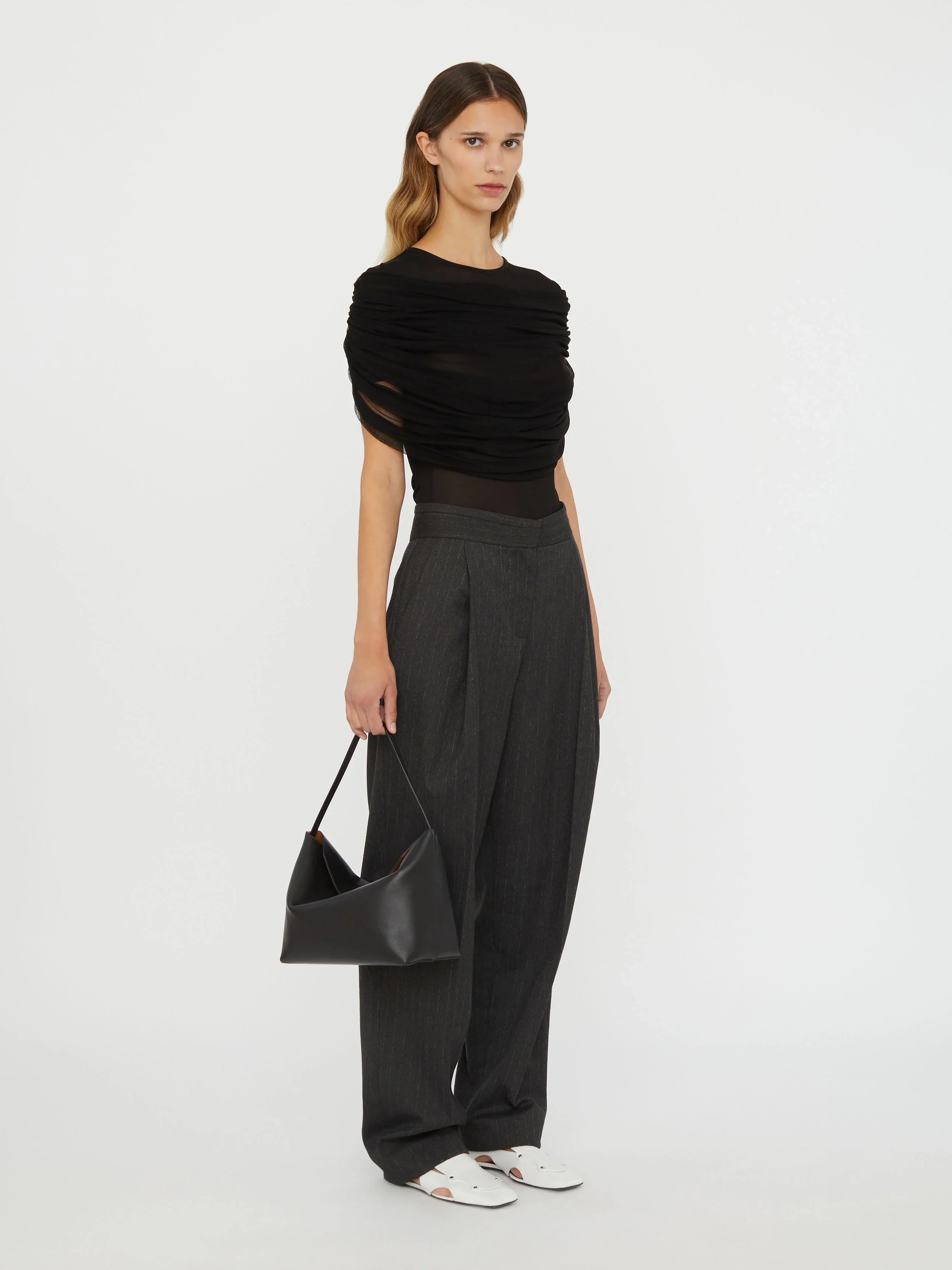 Draped Mesh Sheer Top - Image 3