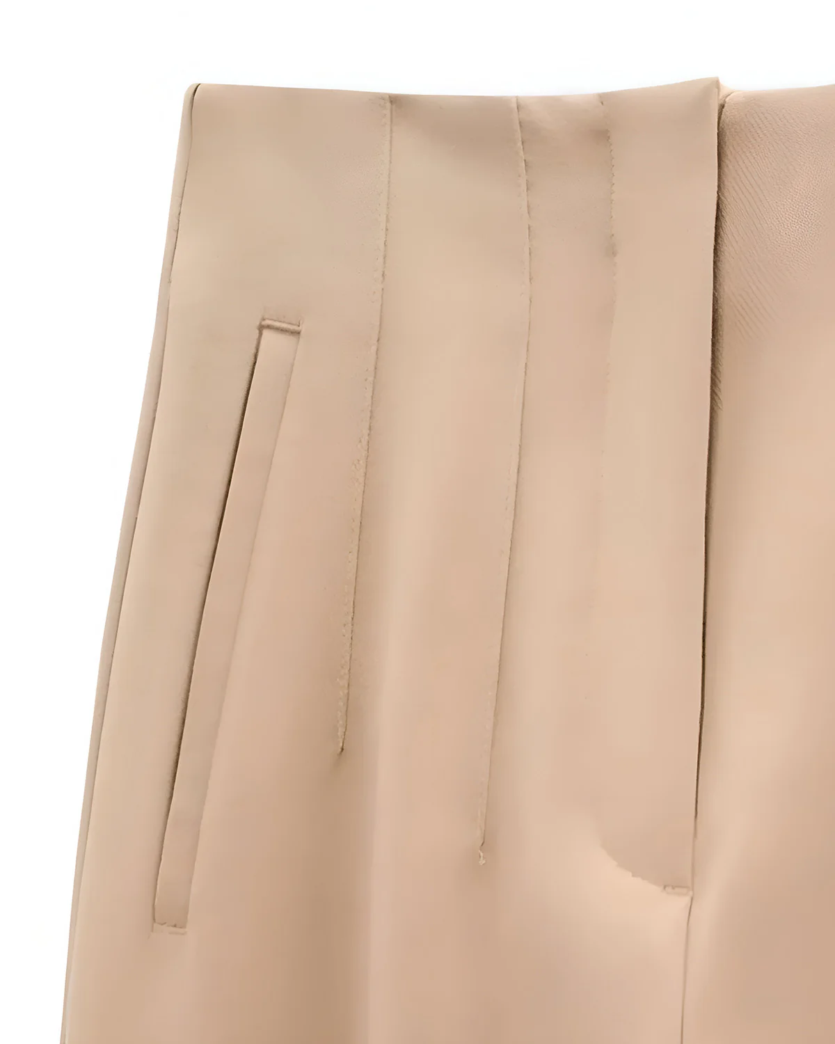 Tan High-Waist Tapered Trouser - Image 5