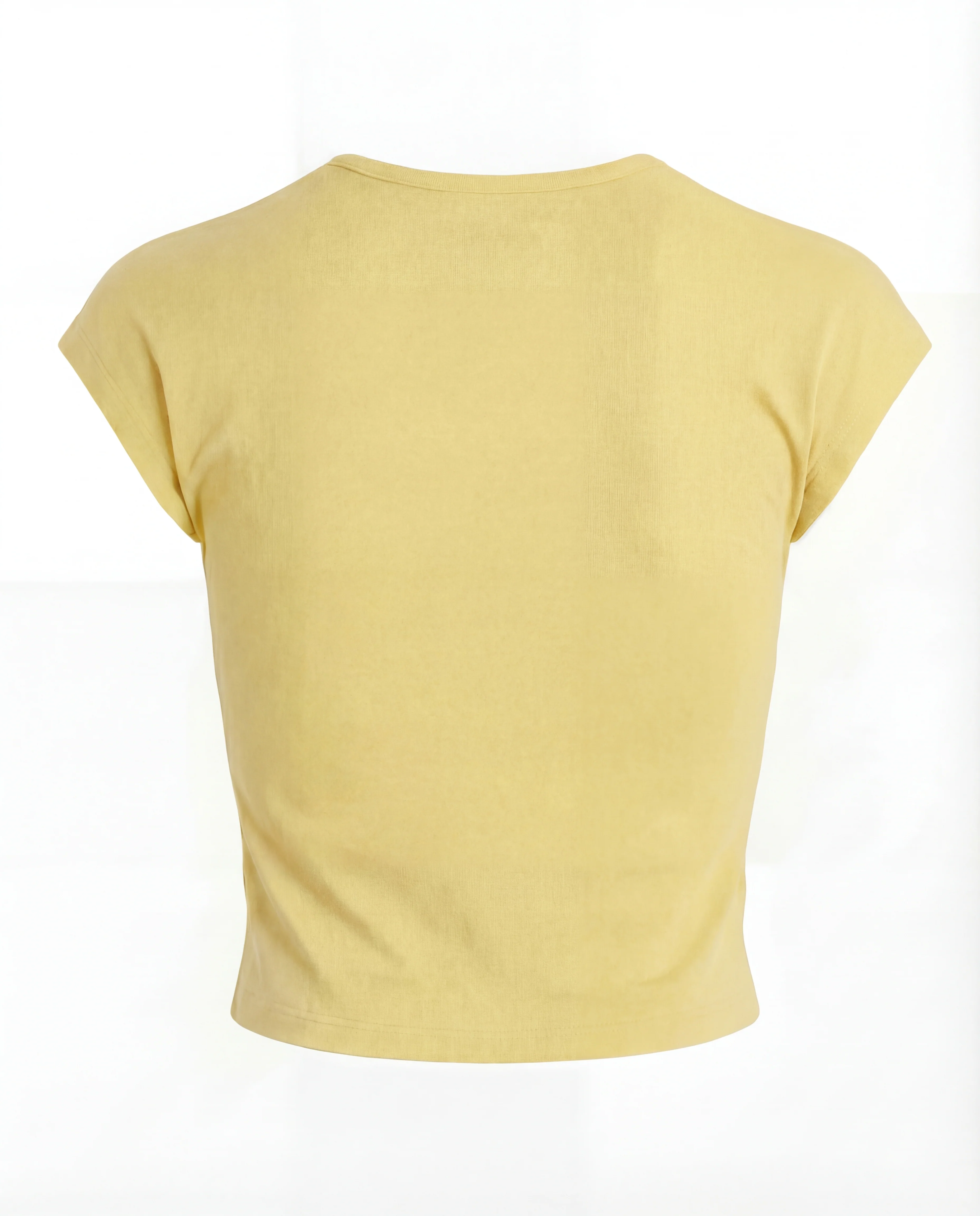 Butter Yellow Ribbed Fitted Top - Image 4