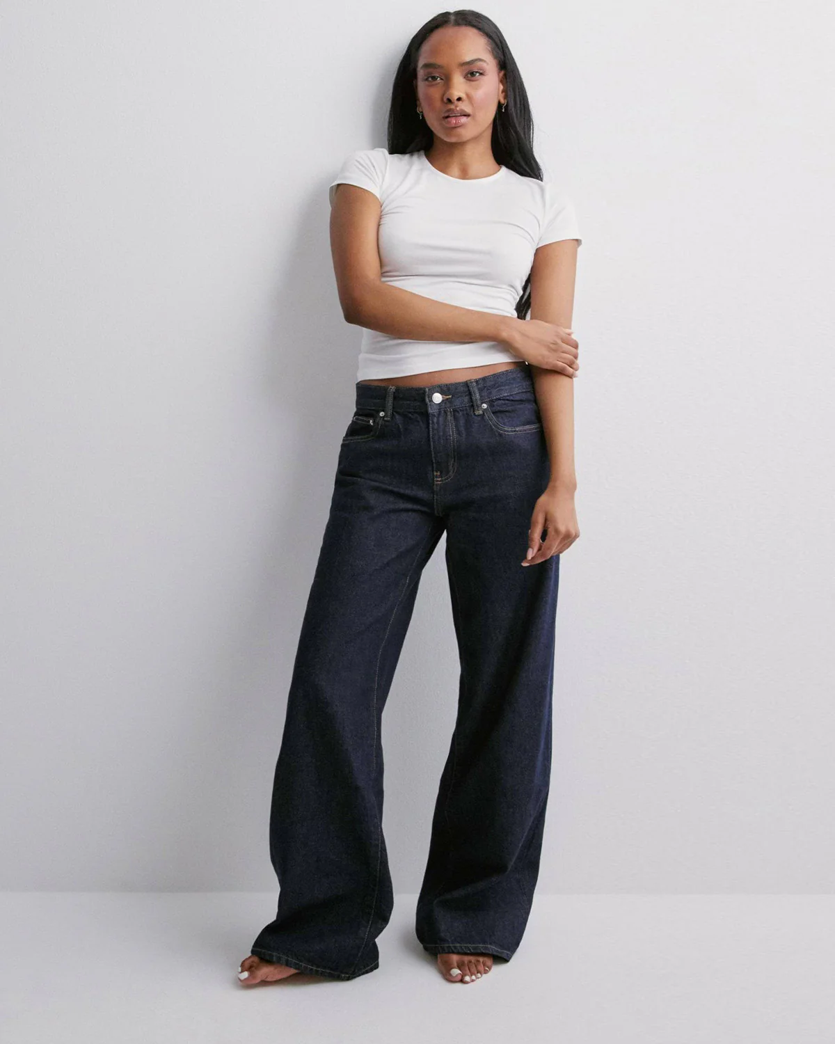Navy Blue Wide Leg Jeans - Image 4