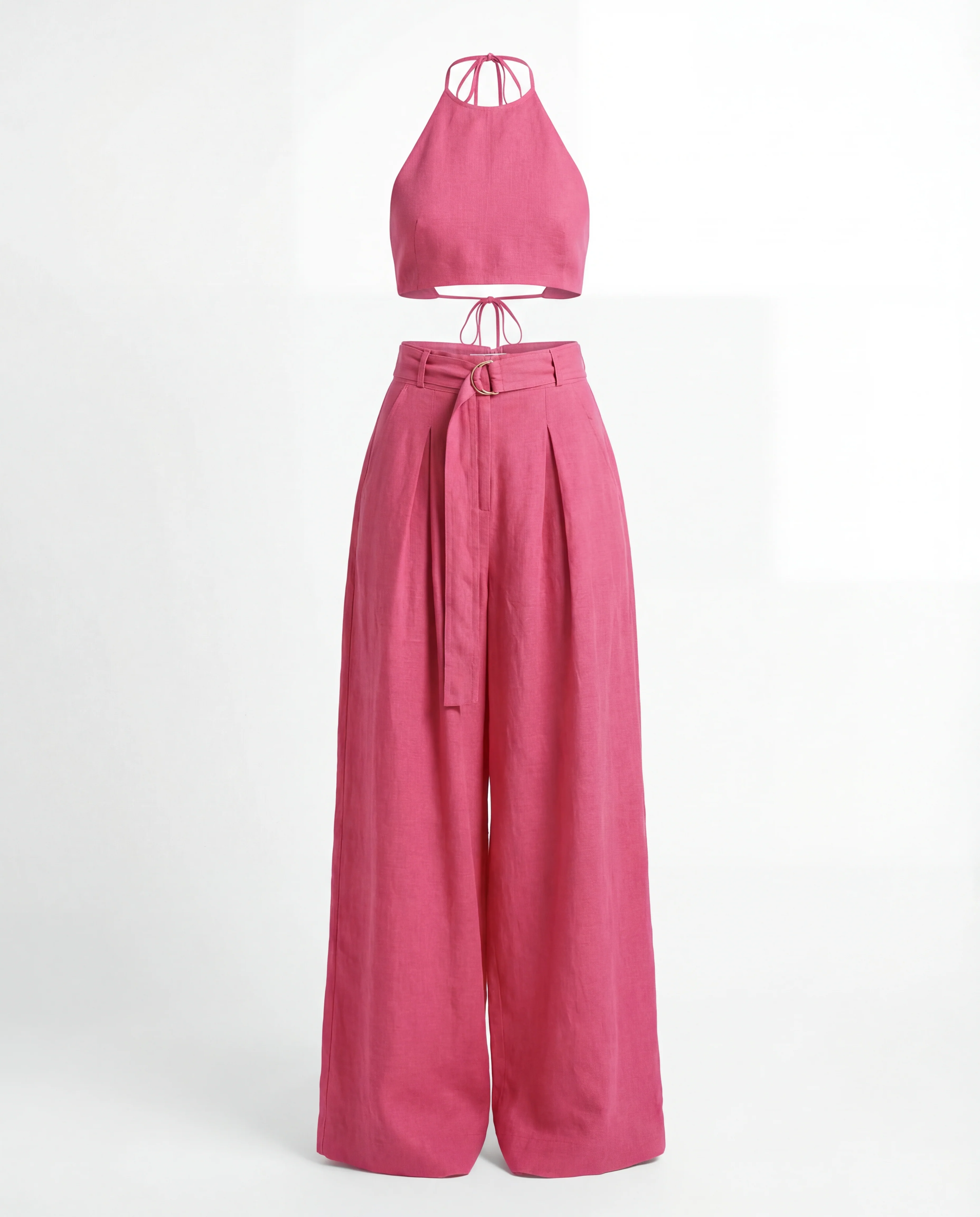 Pink Chic Tailored Belted Co-Ord Set - Image 5