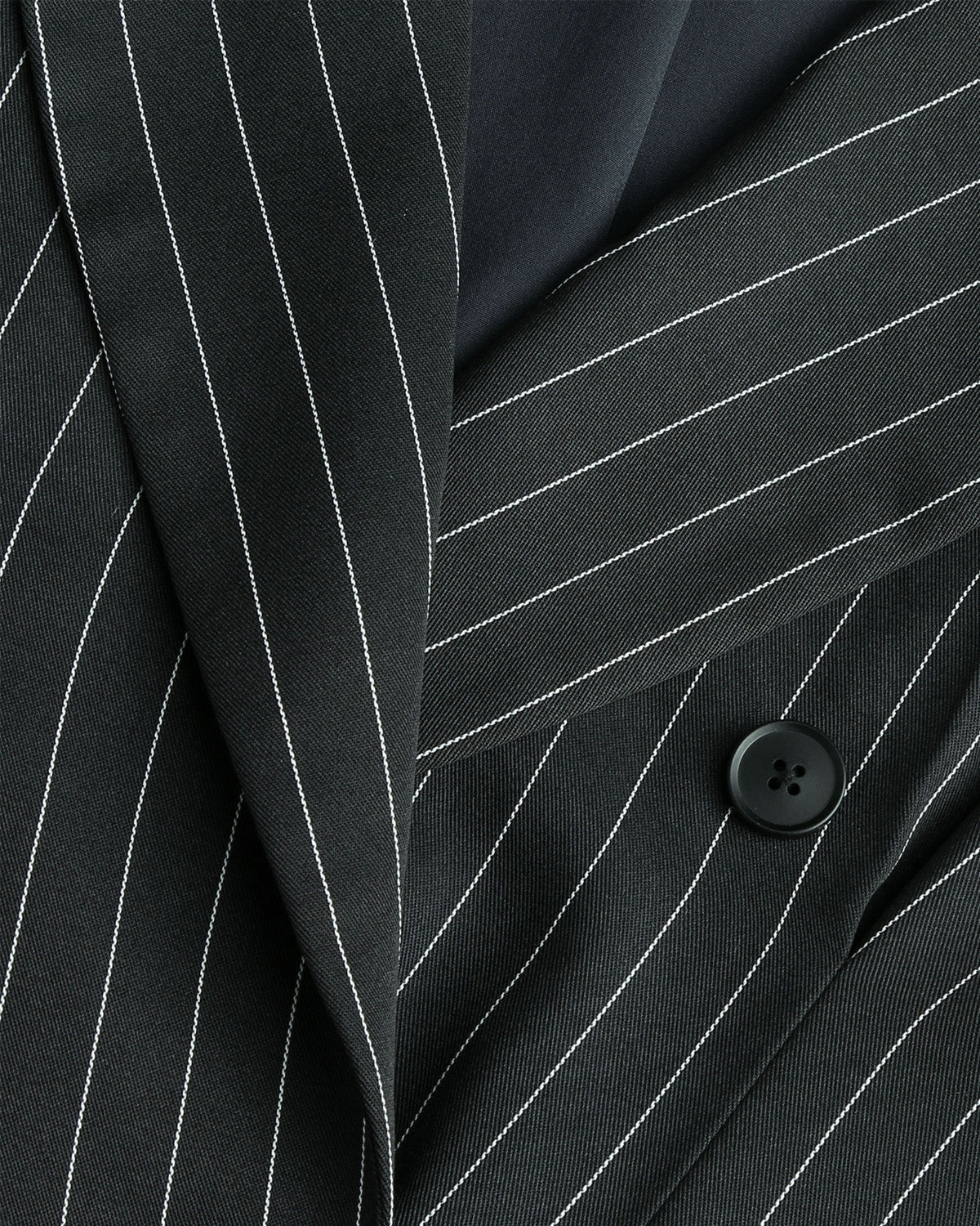 Pinstripes Double Breasted Blazer With Belt - Image 8