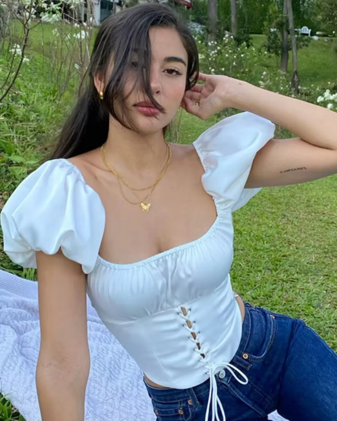 Puff Sleeves Corset Top - Image 2
