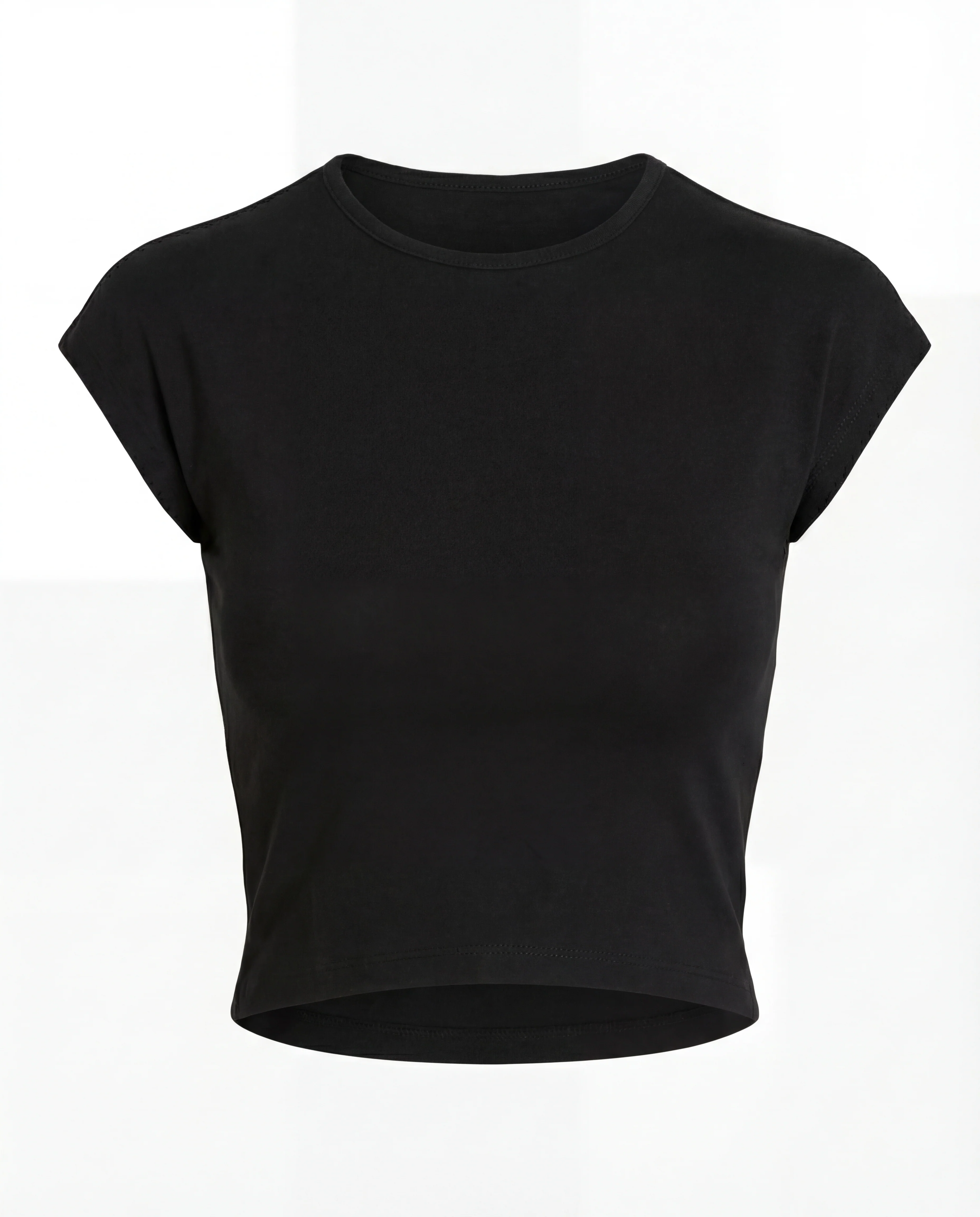 Black Ribbed Fitted Top - Image 3