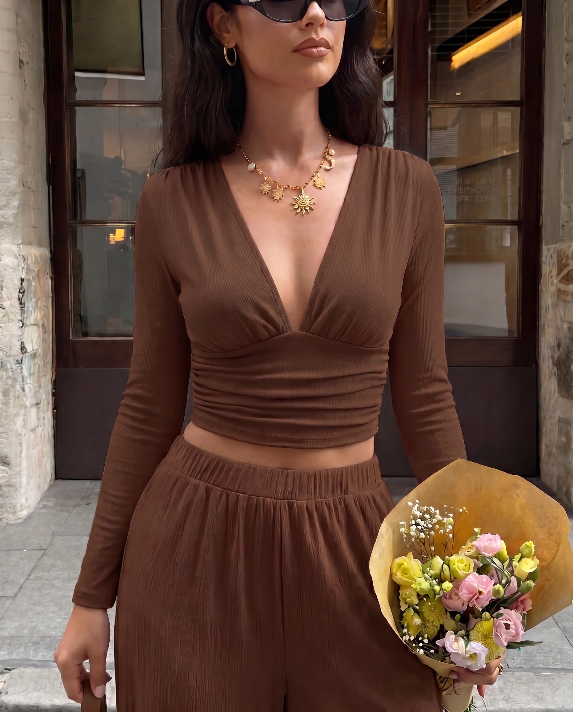 Ribbed Ruched Co Ord Set - Image 2