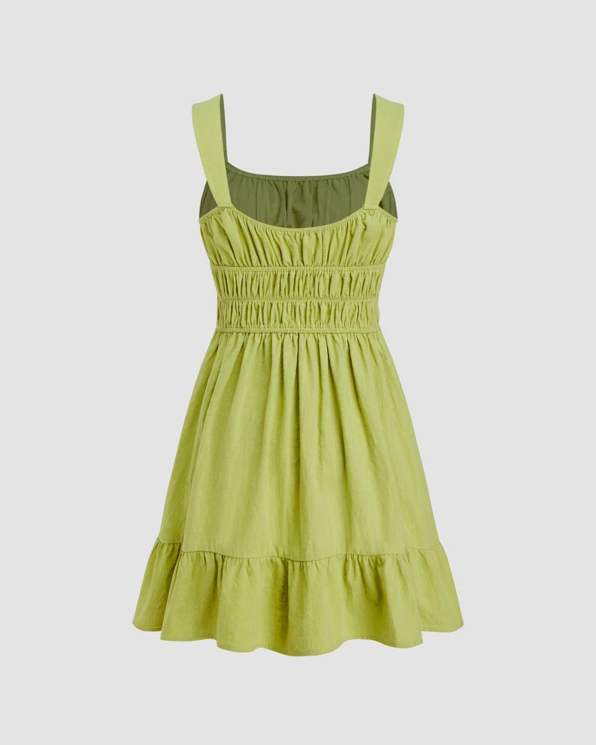 Green Ruched Fit & Flare Dress - Image 5