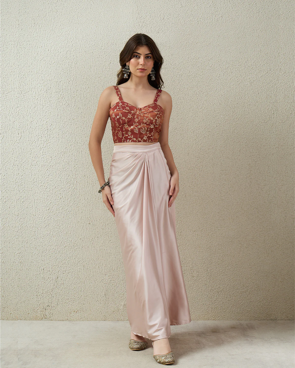 Rust Brocade Bustier Top - Image 6