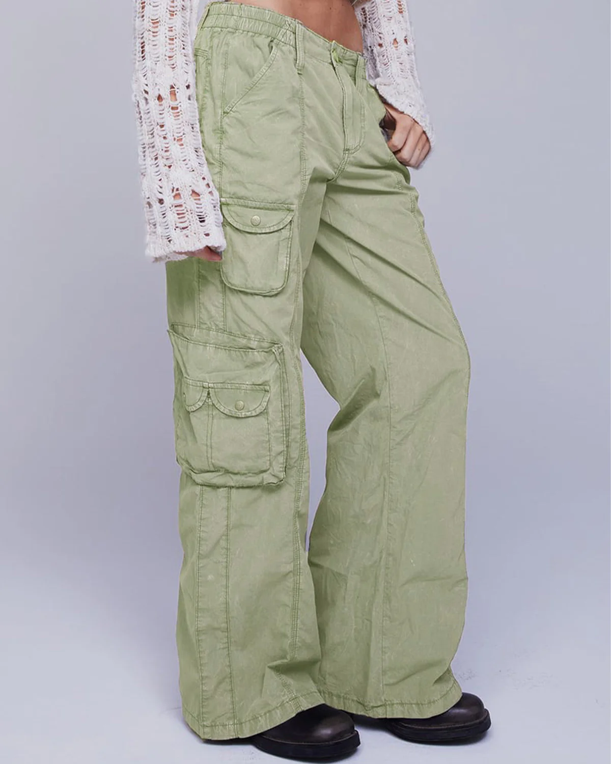 Sage Green Utility Cargo Pants - Image 3