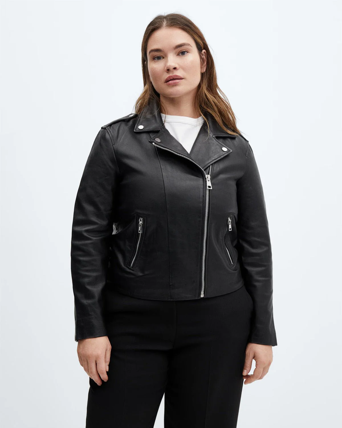 Textured Zip-Up Biker Jacket - Image 7