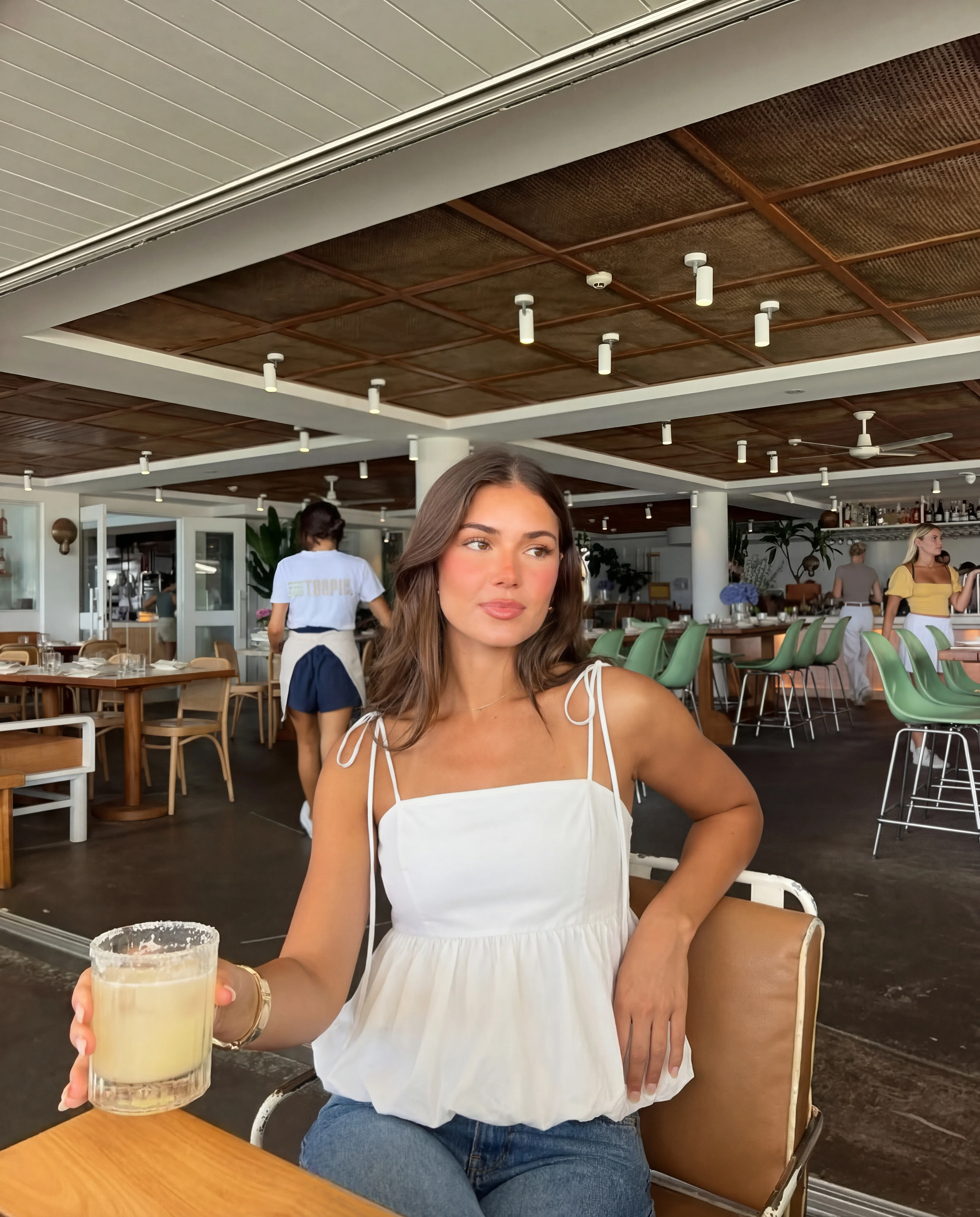 White Bubble Hem Camisole Top - Image 9