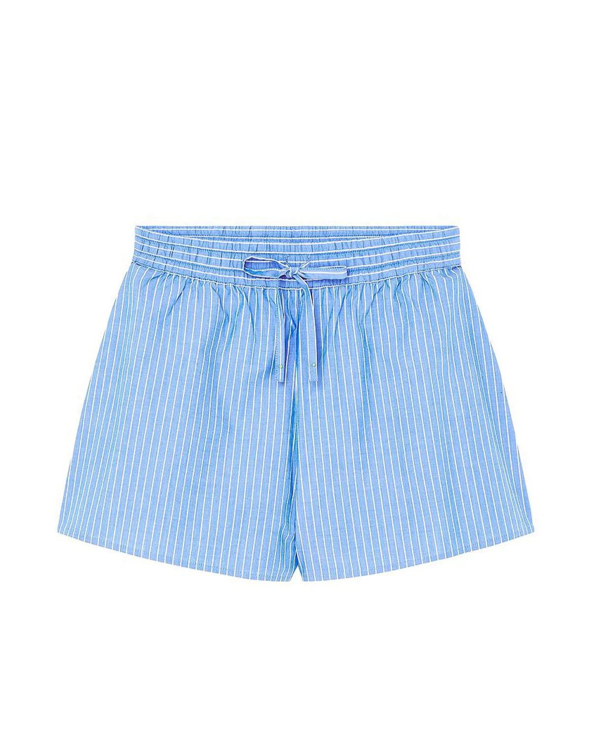Women's Blue Striped Bowknot Top And Shorts Set - Image 5